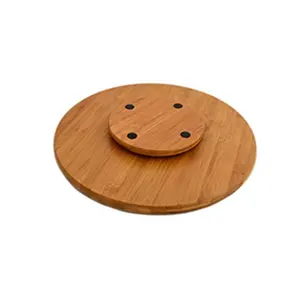 Good Quality Wholesale Round Shape Bamboo Rotate Lazy Susan Cheese Board