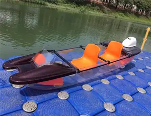 Şeffaf plastik tekne şeffaf kayık satılık kürek ile