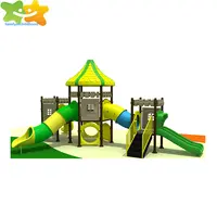 어린이 야외 놀이터 플라스틱 슬라이드 놀이 공원 뒤뜰 유치원 놀이 세트 슬라이드 야외 정원 장비