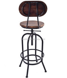 Taburetes de Bar industriales <span class=keywords><strong>Toledo</strong></span> de asiento de madera recuperada vintage únicos - Product Image 2