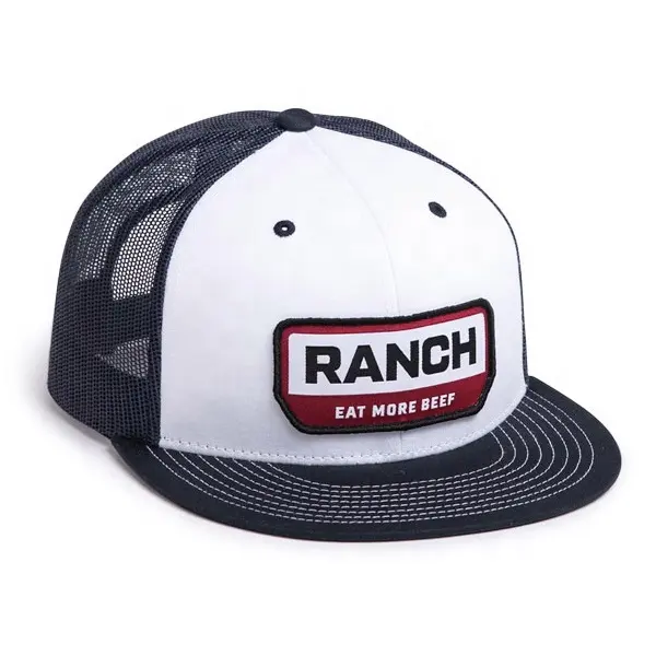 หมวกหนังแพทช์ Trucker Hat 6แผงตาข่าย Snapback,หมวกออกแบบตามสั่งสำหรับผู้ใหญ่