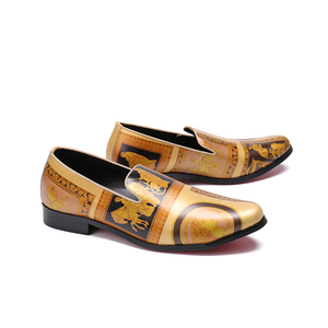 NA183 Scarpe Eleganti da <span class=keywords><strong>Uomo</strong></span> Gialle di Nuova Moda, Taglia <span class=keywords><strong>Grande</strong></span>, Mocassini da Cerimonia, Scarpe Oxford in Pelle con Punta - Product Image 5
