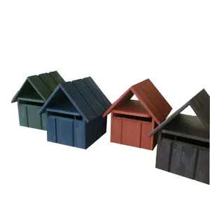 Multi color lovely house shaped outdoor wood letter box mailbox