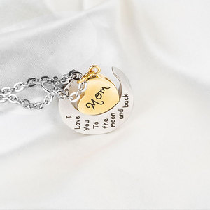 Ti amo fino alla luna e collana con ciondolo cremazione posteriore - Product Image 2
