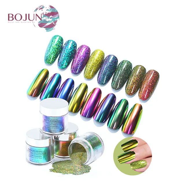Super chameleon chrome powder acrylic powder color changing pigment 4 in 1 dipping powder nails system
