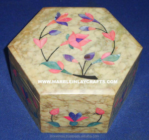 หินหินอ่อนฝังกล่องเครื่องประดับ - Product Image 1