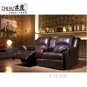 Sofá reclinable Seccional <span class=keywords><strong>de</strong></span> piel auténtica <span class=keywords><strong>de</strong></span> <span class=keywords><strong>Chocolate</strong></span> al por mayor para cine en casa con consola central para sala <span class=keywords><strong>de</strong></span> estar o cines - Product Image 2