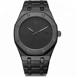 Reloj de pulsera de acero inoxidable para hombre, de lujo, movimiento de cuarzo japonés, pedido pequeño, logotipo personalizado, entrega rápida