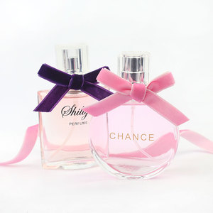 Mini lazo de cinta de terciopelo de estilo floral para decoración de botellas de perfume para el Día de San Valentín hecho de nailon duradero - Product Image 1
