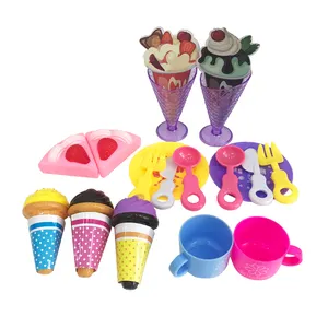 Hot ice cream set da cucina per uso domestico giochi di imitazione cestino a mano con gelato e torta giocattolo per bambini