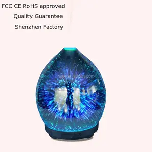 Rainbow beautiful 3D glass firework home fragrance humidifier aroma diffuser hot sale stereoscopic vision aroma diffuser