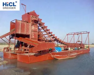 Draga de mineração corrente balde, 80m 3/h, máquina/equipamento para draga de areia/ouro/diamante