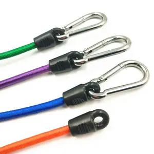Customized Colorful Polyester Round Elastic Bungee Straps Cords With Hook