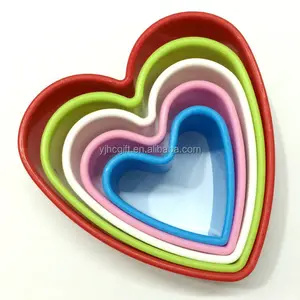 5 упаковок, Разноцветные Пластиковые Кондитерские изделия в форме сердца