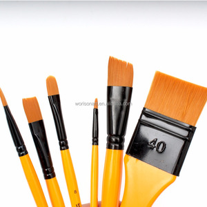 Set di 6 <span class=keywords><strong>Pennelli</strong></span> Arancioni per Artisti, Setole in Nylon per Acquerello, Acrilico e <span class=keywords><strong>Pittura</strong></span> a <span class=keywords><strong>Olio</strong></span>, Materiali per Disegno Artistico - Product Image 4