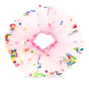 2019 venta al por mayor vestido de las niñas-Feliz cumpleaños princesa de hadas Pom <span class=keywords><strong>Tutu</strong></span> falda - Product Image 2