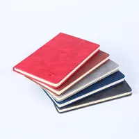 Cuaderno de diseño sencillo con impresión personalizada de cuero pu, logo grabado, esquina redonda, diario, planificador