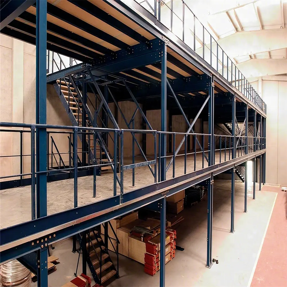 magazzino di stoccaggio pesante piattaforma di progettazione di strutture in acciaio edificio modulare mezzanino