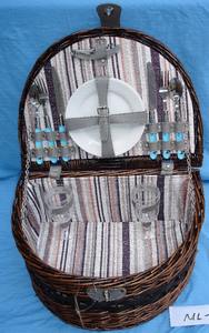 Sauce cesta tejida granel Brown cestas de picnic para 2 peroson - Product Image 2