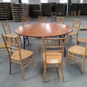 Wooden <strong>Folding</strong> <strong>Dining</strong> <strong>Table</strong> and <strong>Chairs</strong> in Set for Restaurant Hotel and Event - Product Image 1