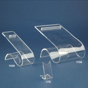 Caja de soporte de exhibición de ventas de <span class=keywords><strong>zapatos</strong></span> de acrílico Caja de exhibición de acrílico con base negra y elevadores dorados (hasta el tamaño 13) - Product Image 2