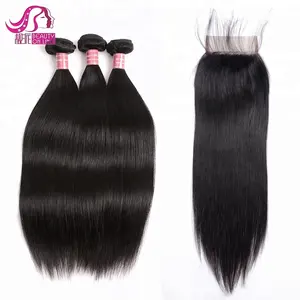 Custom Package Raw Human Hair Extension With Front Closure