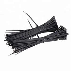 סין ייצור דוגמיות חינם 100pcs חבילה הגנת UV שחור ניילון 66 אש התנגדות releasable פלסטיק כבל עניבה