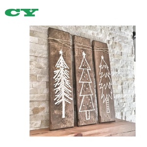 Agriturismo Decor Set di 3 Bianco Rustico In Legno Albero Di Natale Segni - Product Image 4