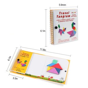 Challenge Brain teaser 360 Patterns Travel Magnetic <span class=keywords><strong>Puzzle</strong></span> Book <span class=keywords><strong>Tangram</strong></span> magnetico in schiuma Eva colorata - Product Image 2