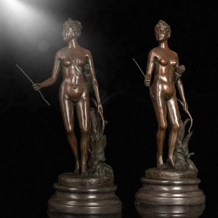 JDSC-estatuas decorativas de Bronce Antiguo, figuritas de latón de animales de bronce