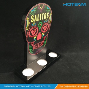 Exhibidor de Acrílico <span class=keywords><strong>SALITOS</strong></span> para 3 Botellas, Barra de Luz, Exhibidor de Mostrador, Soporte para Mancave - Product Image 4