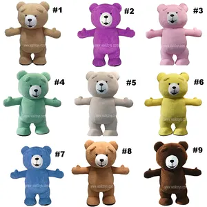 Hoge kwaliteit kleurrijke 2 m 2.6 m 3 m giant custom opblaasbare teddybeer mascotte kostuums
