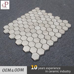 Pequeño hexágono venas madera mosaico grano de madera mosaico de mármol - Product Image 2