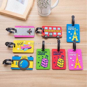 Étiquettes de bagages en <span class=keywords><strong>Silicone</strong></span> personnalisées, 50 pièces, étiquettes de voyage en Pvc, cartes d'embarquement pour sac - Product Image 1