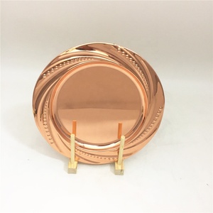 Assiettes de présentation en acier inoxydable or rose pour mariage, vente en gros à prix abordable - Product Image 3