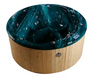 新热卖欧式风格美国 balboa 系统豪华花园按摩室外 spa 圆形浴缸漩涡