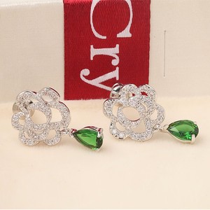 Forme Teemi gros Top qualité plaqué rhodium Fleur Zircon Pavée femmes Dress Fashion Party Boucles d'oreilles Cubic Bijoux de mar - Product Image 2