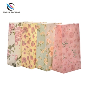 Portable Flower Printing Paperboard Gift <strong>Bag</strong> for <strong>Party</strong> Wedding Lolly <strong>Favour</strong> - Product Image 1