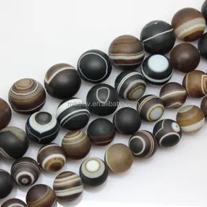 Natürliche Edelstein perlen Augen matte Linie Naturstein perlen Kaffee linie matt Achat Stein perlen für Modeschmuck