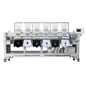 China Cap/t-shirt Embroidery Machines Computerized Lockstitch Industrial Sewing Machine Manufacturer Price 6 Heads 12 Languages