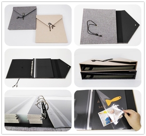 Small MOQ Factory Vintage <strong>Linen</strong> Cover DIY Handmade Autograph <strong>Album</strong> Self Adhesive <strong>Photo</strong> <strong>Album</strong> With 20 Sheets for Scrapbooking - Product Image 6