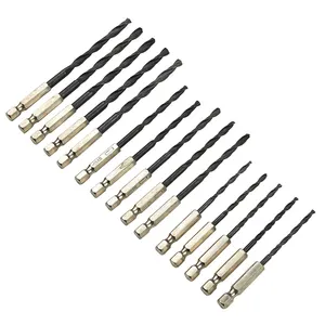 15pcs six corners handle black twist drill 3mm 4mm 5mm high speed steel nitride drills wood metal open pore