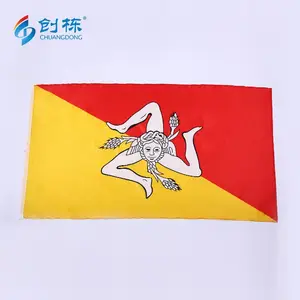 Kostenlose Probe Hohe Qualität billig shaoxing chuangdong große benutzerdefinierte Design 100% Seide Druck Dreieck Piratenflagge