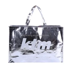 OEM/ODM Large Aluminum Foil Laminated Bag Silver Gift Shopping Bag Metallic