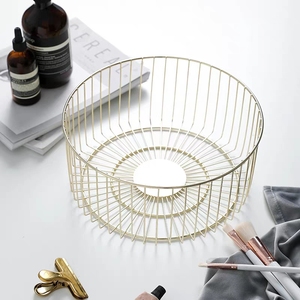 Cesta De Armazenamento De Malha De Fio De Ouro, Home Kitchen Cabinet <span class=keywords><strong>Metal</strong></span> Storage <span class=keywords><strong>Wire</strong></span> <span class=keywords><strong>Basket</strong></span> Storage Holder