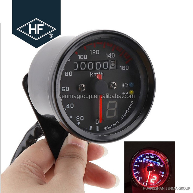 Universal Cafe Racer Motorcycle Scooter Mechanical Mini Speedometer With Internal Night Light