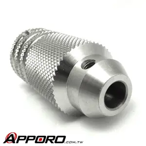 APPORO CNC Lathe Turning Part Free Cutting Steel 12L14 Nickel Plated Knurled Jumbo Grips Set Screw Single Tapered Knob