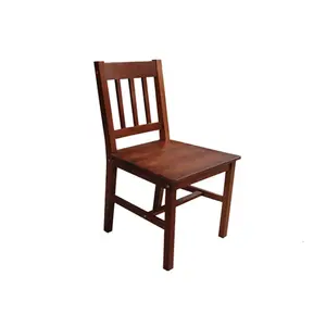 Популярный дешевый обеденный стул из сосновой древесины орехового цвета