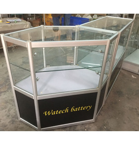 Design semplice ed elegante a <span class=keywords><strong>LED</strong></span> eco-friendly centro commerciale chiosco di orologi e gioielli Display in vetro vetrina con Logo personalizzato - Product Image 4