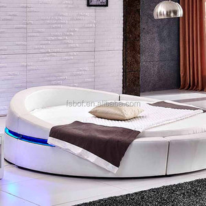 Home Furniture Led Light Large <strong>Black</strong> Round <strong>Beds</strong> <strong>Double</strong> Cot <strong>Bed</strong> Designs CY004 - Product Image 3